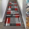 CHENG Küchenläufer Modern Teppichläufer, Kurzflor, Weich für Küche Wohnzimmer-50x180cm(HxB)-grau rot