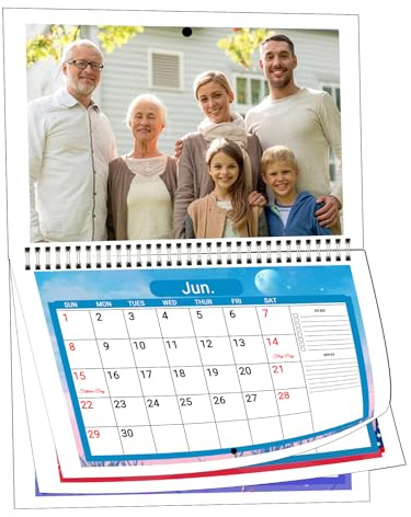 Personalisierter Foto-Wandkalender 2025, drucken Sie Ihre Fotokalender und gestalten Sie Ihren eigenen Kalender für Home Office Party Geburtstag Weihnachten Geschenk