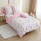 FEKOHIPY Housse de Couette Coeurs 140x200 cm + 2 taies d'oreiller 65x65 cm en Microfibre 3 Pièces Parure de Lit Enfant Cadeau Anniversaire Fête Noël Fille Blanc et Rose Coeurs en Couleurs