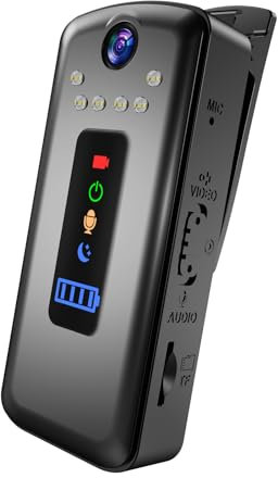 SPIKECAM Body Camera with 360° Rotational Strong Clip, 8-Hour Battery Life, Small Body Cameras with Audio Video and Night Vision for Personal Security, and Wearable Bodycam Camera with Sound (128GB)