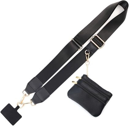 KSOPUERT Clip und Go Handygurt mit Reißverschluss Geldbörse Handykette Universal Tasche FüR handykette handgelenkschlaufe Verstellbares Schlüsselband für Mobiltelefone