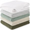 Susurration Mulltücher Baby Spucktücher,5er-Pack 100% Baumwolle Spucktücher Baby für Jungen und Mädchen, Weich, Atmungsaktiv und Extrem Saugfähig Musselin Tuch 60x60cm (Grün)