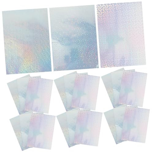 BELLIFFY 30stücke Glitzerpapier Zum Bedrucken Holografisches Aufkleberpapier Glänzendes Klebepapier Bunte Fotopapier Zum Drucken Mattes Papieraufkleber Für Projekte