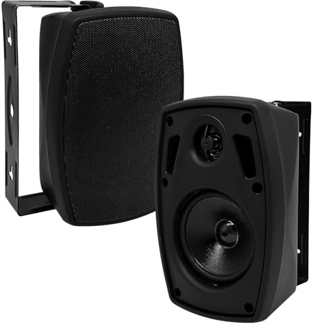 PNWCZ 4 Inch Outdoor Waterproof Wall Mount Speakers - Bluetooth 5.3, for Patio, Pool, Garden,Waterproof， Weatherproof Design, IIndoor and Outdoor use (Pair Black)