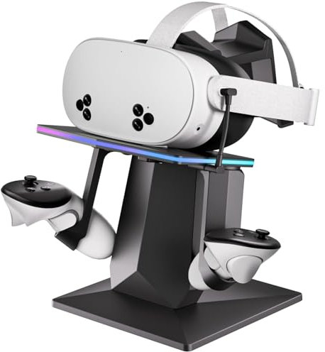 Charging Dock for Meta Quest 3S/Quest 3 - Fast Charging Dock with LED Indicator for Meta Quest 3 and Quest 3S – USB-C Charging Station for VR Console & Touch Controllers
