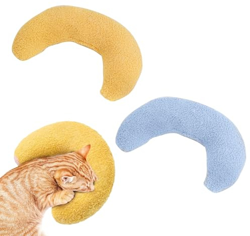Cerioll Kissen für Katzen Hunde U-förmiges Kissen zum Schlafen, 2 Stück U förmige Kissen für Katzen, Beruhigungskissen für Hunde, Kissen für Katzen, U-förmiges Kissen zum Schlafen, Ausruhen, Spielen