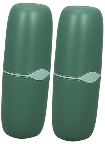 EXQUIMEUBLE 2stücke Zahnbürstenetui Reisebox Mit Deckel Aus Kunststoff Tragbarer Zahnbürstenhalter Für Geschäftsreisen Und Camping Aufbewahrungsbox Für Kleine Toilettenartikel