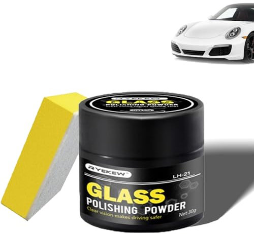 Glas Kratzer Entferner, Windschutzscheiben-Kratzer-Entferner, Pulverwaschmittel, Windschutzscheiben Reinigungspulve, Fettfilm, Schmutz und Kratzer von Autoscheiben Entfernen (1P)