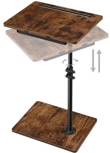 Waipfaru Beistelltisch, schwenkbar, höhenverstellbar, neigbar, für Sofa, Bett, Badezimmer, Arbeitszimmer, Fernsehtisch, C-förmiger Beistelltisch, Lebensmittel-Snack-Tabletts zum Essen (2 Stück)