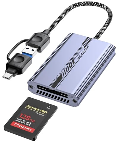 MOGOOD CFexpress Typ B Kartenleser 10Gbps, USB 3.2 CFexpress Typ B Kartenleser, USB C Tragbarer Aluminium Speicherkarten Adapter Kompatibel mit iPhone 15 Pro, iPad Pro, PC, Laptop, Smartphone, Tablet
