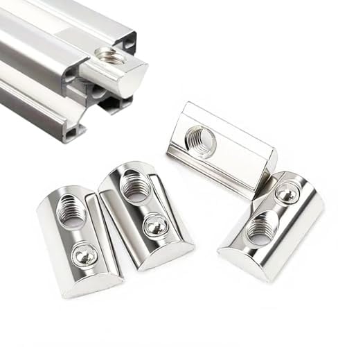 Hexizexi 60 Stück Nutensteine M5 mit Kugel Nut 8 30-Serie M5 Nutensteine | Kohlenstoffstahl Gleitmutter mit Federkugel für Alu Profil 3D Drucker CNC Europäische Normen
