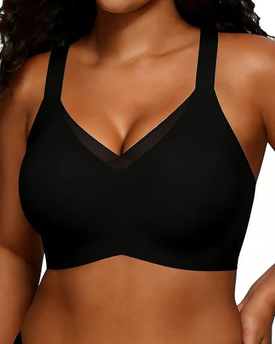 Curlady Jelly Bra for Women, Wireless Seamless Gel Bra with Deep V Neckline | Wireless jelly bra with soft gel support, seamless design and deep V neckline for comfortable everyday wear.