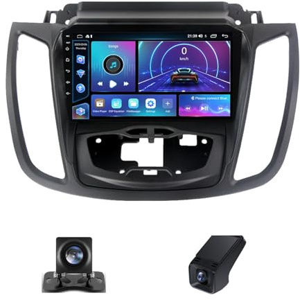 Radio Coche 2 DIN Android para Ford Kuga 2 Escape 3 2012-2019 con Android Auto 9 Pulgadas Radio CD Bluetooth Coche, Autoradio BT con GPS/WiFi/FM Cámara de visión Trasera(NF-1)
