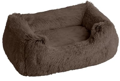 HUNTER Loppa Hundesofa | kuschelig, herausnehmbare Füllung, pflegeleicht, Bezug waschbar, Farbe: braun, Größe: L