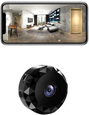 qoiq Camera Espion WiFi 1080P Mini Caméra de Surveillance Interieur/extérieur sans Fil avec Enregistrement Camera Espion a Distance Discrete Enregistreur Spy Cam Detecteur Mouvement (Black)