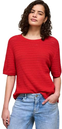 Street One Studio Damen 3017342 Kurzarm Pullover mit Lochmuster (1er Pack)