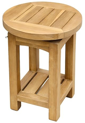 AXI Nomani Hocker aus Teak Holz | Passend Nomani Barset | Teakholz Gartenmöbel Sitzgruppe | 35 x 35 x 44,5 cm