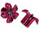 Replika Set: 2x Ventilkappe Blume, Pink eloxiert