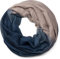 styleBREAKER Damen Loop Schlauchschal mit mehrfarbigem Farbverlauf und Glitzer, Glitzerschal, Pailletten, Schal, Tuch 01017033, Farbe:Dunkelblau-Beige