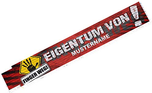 Zollstock Finger weg Eigentum von DEIN NAME personalisiert 2 Meter
