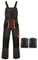 ART.MAS Men's Classic Bib and Brace Overalls, Grey-Orange, Multi-Pocket Work Dungarees with Knee Pads (44/46 Inch - 62 EU)