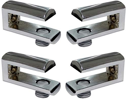 Aerzetix - 4 staffe di fissaggio per mensola in vetro 3/8 mm in metallo cromato C41699