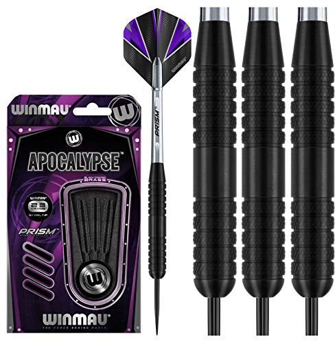 WINMAU Apocalypse 24 gram Brass Dartpfeile Set mit Flights und Schäfte