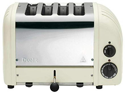 Dualit 4 Slot Classic Toaster with Sandwich Cage, Canvas White 40592