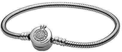 PANDORA Funkelndes Crown O Schlangen-Gliederarmband in Silber 20cm
