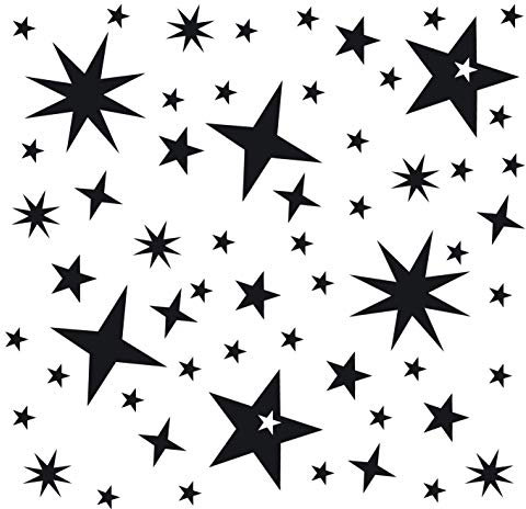kleb-Drauf | 60 Sterne | 17 Farben verfügbar | Wandtattoo Wandaufkleber Wandsticker Aufkleber Sticker | Wohnzimmer Schlafzimmer Kinderzimmer Küche Bad
