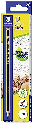 STAEDTLER 121-2B Noris School Graphite Pencils - 2B Degree (Pack of 12 Pencils)
