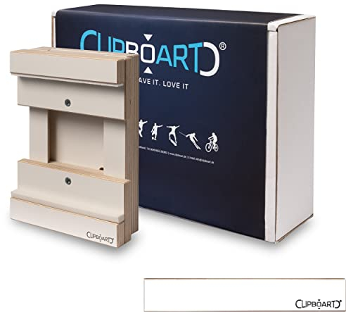 Clipboart® Premium Wandhalterung - Halterung - Snowboard - Longboard - Skateboard - 360° Wandbefestigung - waagerechte diagonale oder senkrechte Montage - weiß