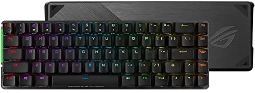 ASUS ROG Falchion Wireless 65% Mechanical Gaming Keyboard | 68 Keys, Aura Sync RGB, Extended Battery Life, Interactive Touch Panel, PBT Keycaps, Cherry MX Blue Switches, Keyboard Cover Case