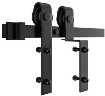 HOCONNIE 8FT/244cm Scheunentor Kit Scheunentor zum Schieben Scheunentor Schiebe Kit für Zusammenfallende Doppeltür