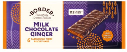 Border Biscuits - Milk Chocolate Gingers - Premium Chocolate Biscuits, Coated in Milk Chocolate - Gift to Biscuit Lovers or Share with Friends - (Box of 18 packs)