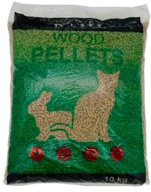 DAMI Katzenpellets - 100% natürliches Katzenstreu & Tierstreu - Biologisch abbaubar & kompostierbar (1 x 10 kg)