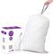 Simplelisa Code K Müllbeutel mit Kordelzug, strapazierfähig, Kunststoff, kompatibel mit Simplehuman Code K, 1,2 mm, Weiß, 35-45 Liter, 50 Stück