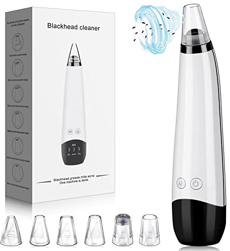 Aspirateur de points noirs 2022 - Nettoyeur de pores du visage - Comédon électrique - 6 puissances d'aspiration réglables, rechargeable par USB - Outil d'extraction de points noirs pour homme et femme