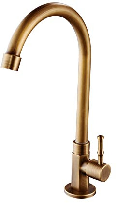Grifo de cocina de estilo antiguo para fregadero de cobre único, giratorio, para fregadero