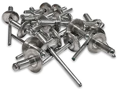 250 RIVETS ALU TETE 16 mm EXTRA LARGE DE 4.8 X 12 TIGE ACIER