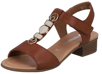 Remonte Women's D0p52 Heeled Sandal, Nutmeg Musmeg Shell 24, 7.5 UK