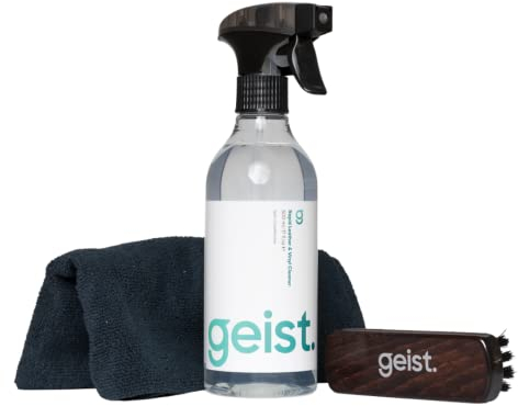 Geist. Rapid Cleaner for Leather & Vinyl (Cleaner+Brush+Cloth) | For car interiors, Sofas, Furniture, Bags, Shoes and More | Plant & Algae Based