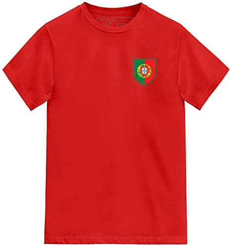 Kids Portugal Football Shirt Team Tshirt (Red, 7-8 Years)