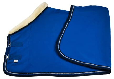 WAGNER Fleece Abschwitzdecke mit Fellkragen (Royalblau, 145)