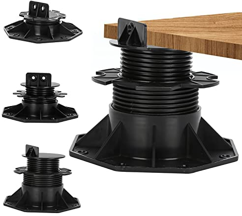 Daromigo Lote de 20 apoyos ajustables para terraza de 60 a 140 mm - Pies ajustables - Para losas de terraza, subestructura