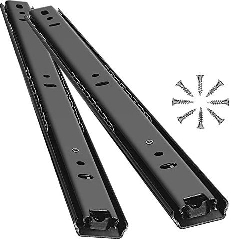 SAGIDAR Rails pour Tiroirs, Glissières De Tiroir en Métal, Coulisses À Billes, 20cm-50cm, Solide Et Robuste, Fixation par Vis, 1 Paire Rail Telescopique Montage Latéral, Ne Se Déforme Pas Facilement