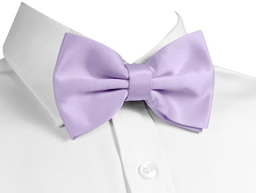 trilece Papillon da uomo - Papillon da uomo in tinta unita prelegato per abbigliamento formale - papillon regolabile - papillon da donna, Lilla, Prossoefinito