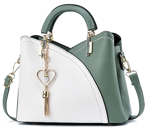 Xiaoyu Kleine Geldbörsen und Handtaschen für Damen, modische Umhängetasche, leichte Umhängetasche, Tragegriff oben, Geldbörse, Grün, Small