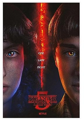 Stranger Poster & Things Season 5 One Last Fight Wandkunst-Deco-Poster, Leinwand, Poster, Schlafzimmer, Dekoration, Sport, Landschaft, Büro, Raumdekoration, Geschenk, ungerahmt, 30 x 45 cm
