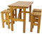 DEGAMO Barset Sitzgruppe Villach 5-teilig (4X Barhocker, 1x Bartisch 125x80cm), Kiefer massiv 40mm stark, Innen und Außen